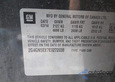 2014 Buick Regal Turbo/E-Assist Premium I из США, поврежденный, VIN 2G4GN5EX7E9272038